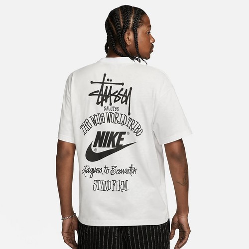 Nike x Stussy The Wide World Tribe T-Shirt 'Bianco' DV1774-100 Uomo Small