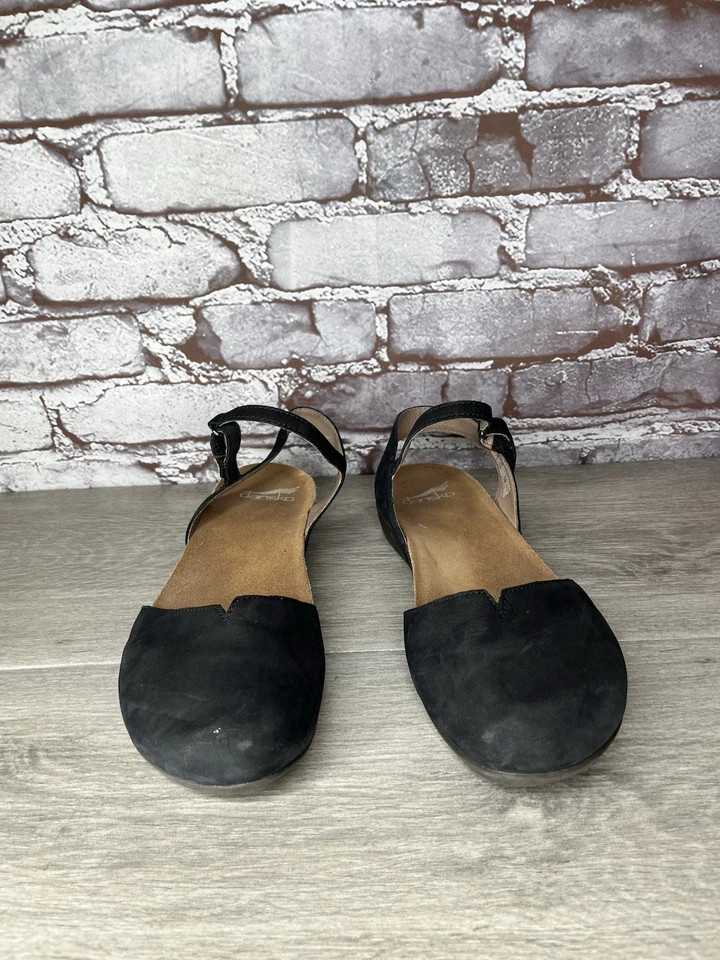 Dansko Rowan schwarze Damen-Ledersandale wachsartig MaryJane geschlossene Zehe Größe 38 EU/7,5 M US - Bild 3 von 4