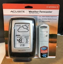 NEW AcuRite 00838DI Black Digital Weather Forecaster Station W/ Wireless Sensor
