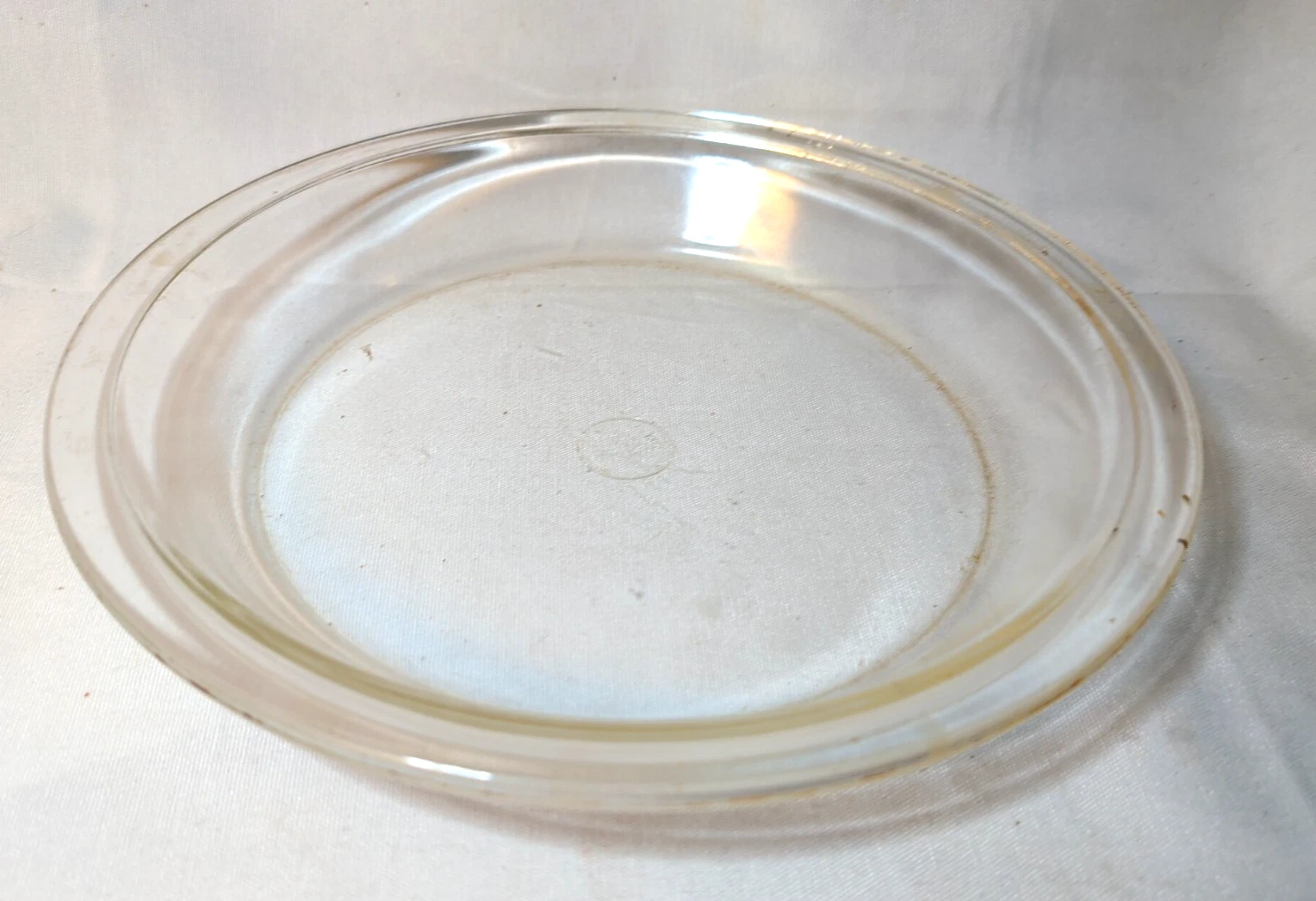 Vintage 1920's PYREX #201 9" Pie Plate Dish Circle May 1919 Pat. "CG" Trademark