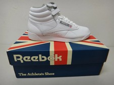 Reebok Freestyle Hi Women 5 US White Leather High Top Hook Loop CN0796 Classic