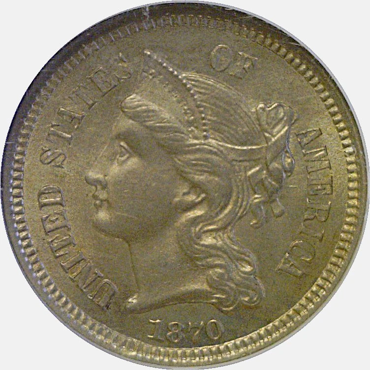 1870 Nickel Three Cent  NGC MS-64 - Image 2 of 3