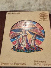 New 200 Piece Mushroom Wooden Puzzle Mys Aurora