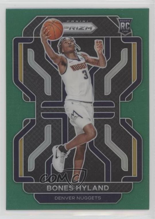 2021-22 Panini Prizm Green Prizm Bones Hyland #302 w5b