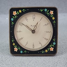 Westclox Vintage Mechanischer Wecker Made In Scotland Floral Square Design