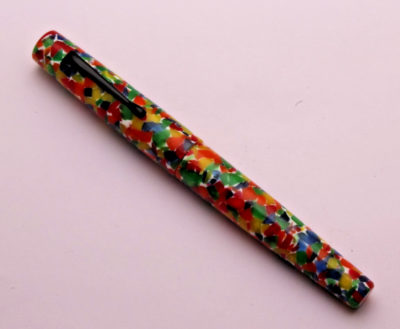 Stylo Roller Acrylique Vazir Crushed Candy - Fait Main, Boîte Cadeau, Finitions Or, Encre Bleue