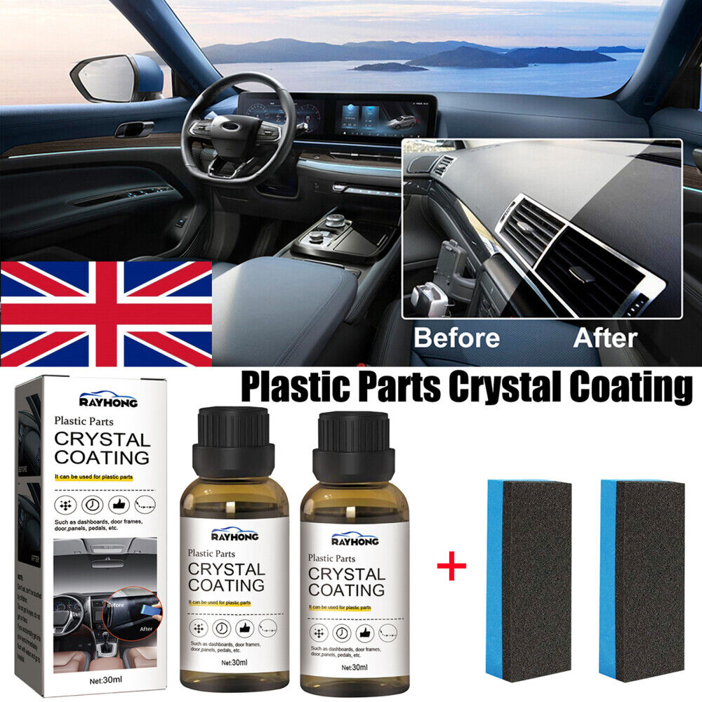 1set 30ml Plastic Parts Crystal Coating Car Refresher Cleaning Agent Car  Maintenance Accessories Plastics Restorer