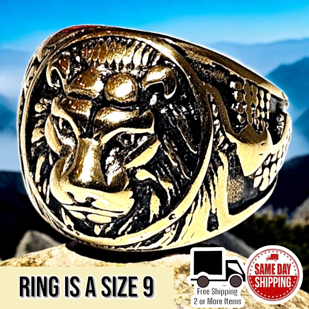 Gold Lion Ring In Fashion Rings for sale - eBay