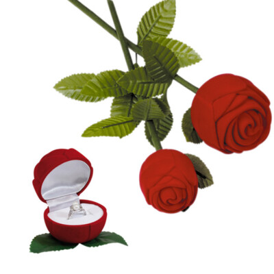 Herz Rose Ring Etui Box Ringschachtel Schmuckdose Verlobungsring Hochzeit Antrag