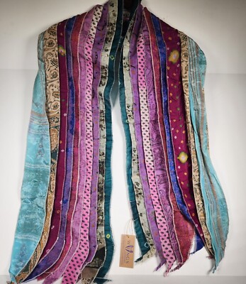 Alexa's Angels Wings Scarf Polyester Silk 70 x 11 Colorful NWT