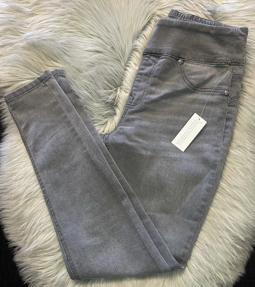 NUEVO CON ETIQUETAS DG2 Diane Gilman Gris Elástico Delgado Ajustado Cintura Alta Jegging Talla Pequeña Foto 3 de 4
