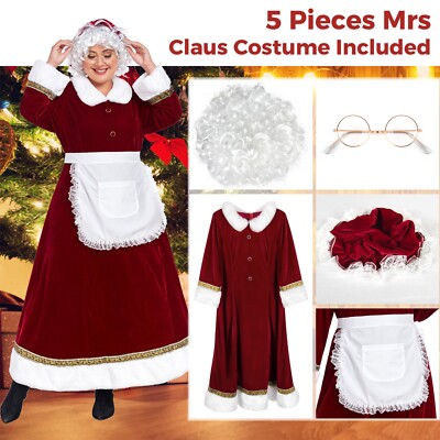 Deluxe Mrs Claus Santa Claus Christmas Long Dress Costume Xmas Outfit | eBay Deluxe Mrs Claus Santa Claus Christmas Long Dress Costume Xmas Outfit | eBay