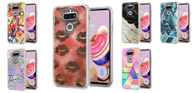 Tempered Glass Electroplated Design Cover Phone Case For LG K31 Rebel  L355DL