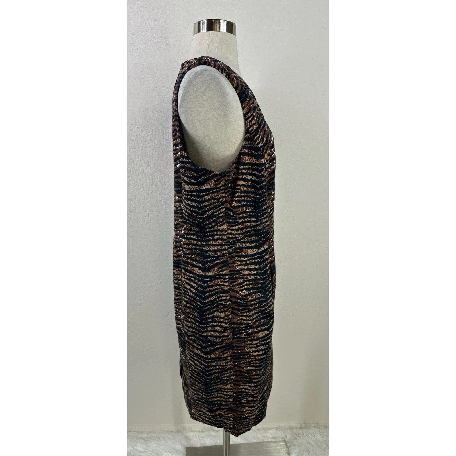 Abito Michael Michael Kors stampa animalier cotone senza maniche lunghezza ginocchio tasche 14