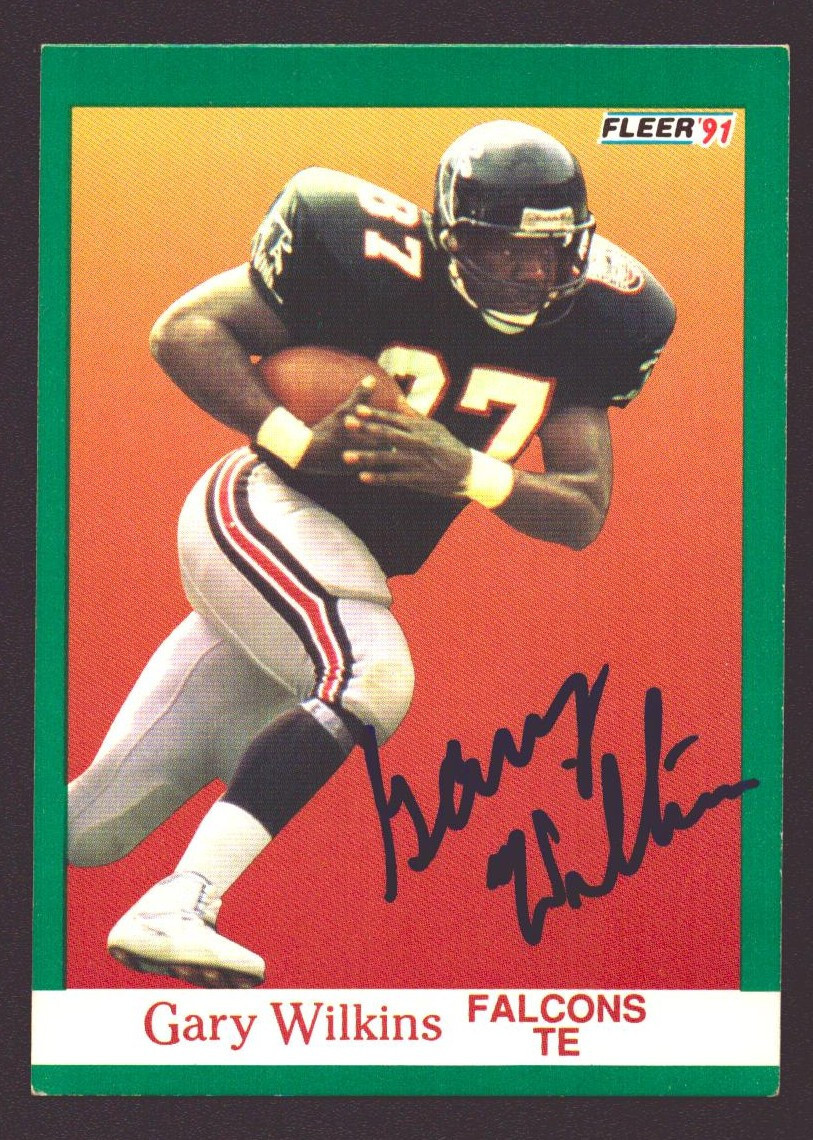 GARY WILKINS 1991 Fleer #211 AUTOGRAPH FALCONS Signed AUTO Bills