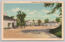 Georgia Hall Warm Springs Foundation GA Linen Postcard Vtg Posted 1938