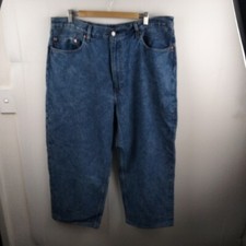 Levi's Premium Mens W40 L25 Relaxed Fit Straight Wide-Leg Blue Denim Big E Jeans