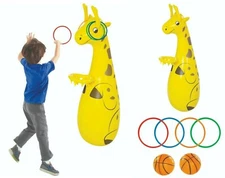 Ring Toss Game Kids Toy Inflatable Giraffe Backyard Home Pool