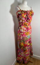 Fire Los Angeles strappy maxi dress Size M VGC floral print ruffle pattern