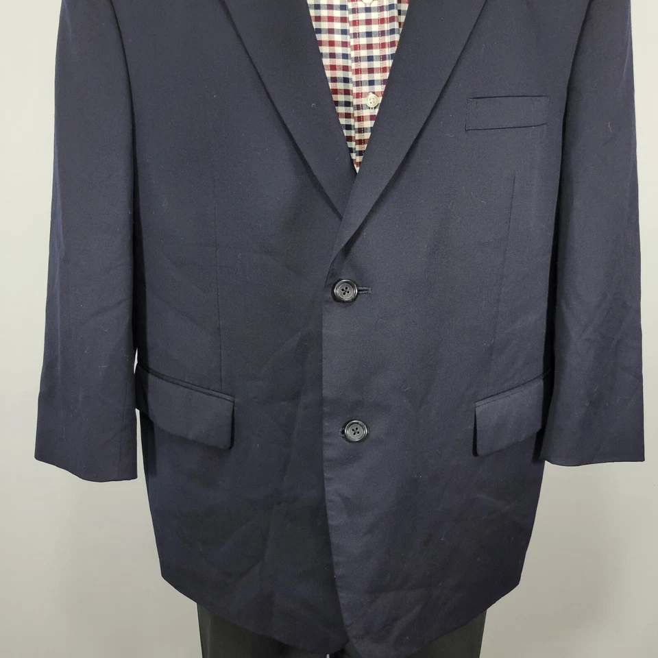 Blazer masculino Joseph Feiss casaco esportivo dois botões azul marinho lã sarja 50S - Imagem 3 de 4