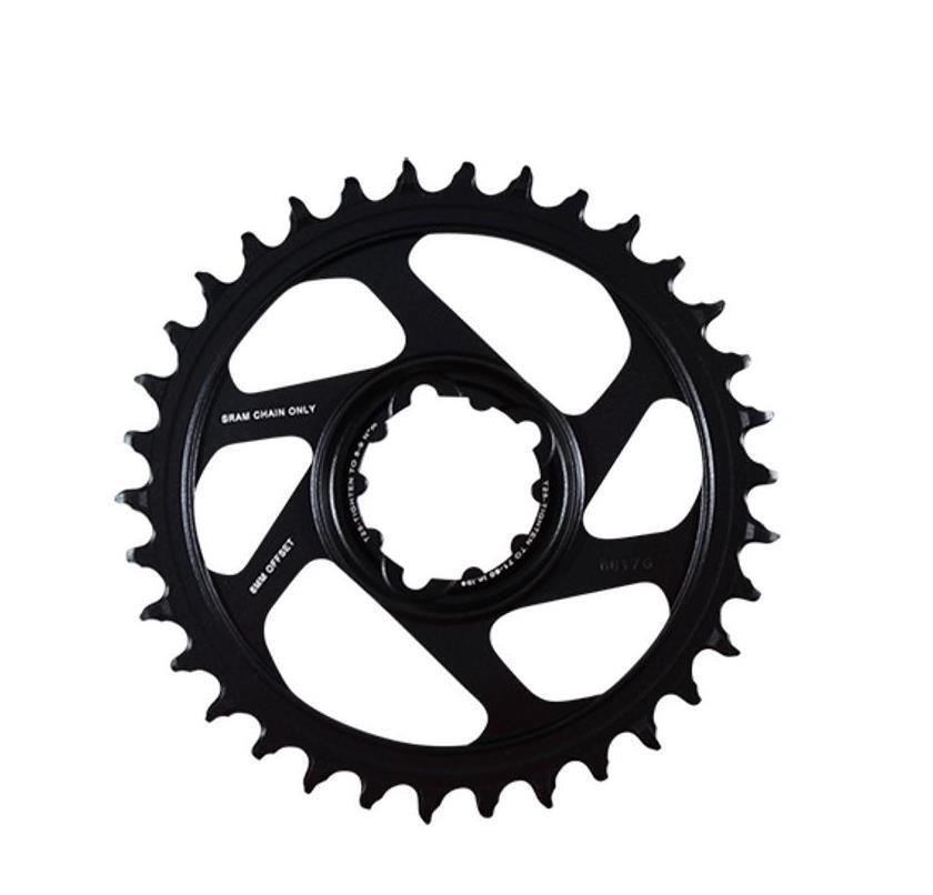Plateau VTT mono direct mount anti-déraillement 34 dents noir 12v déport 6mm