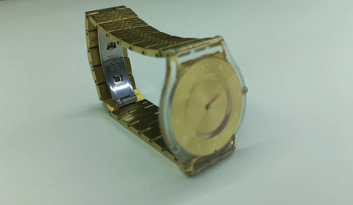 Swatch SFK355G Warm Glow Gold Dial Bracelet Quartz Womens Watch