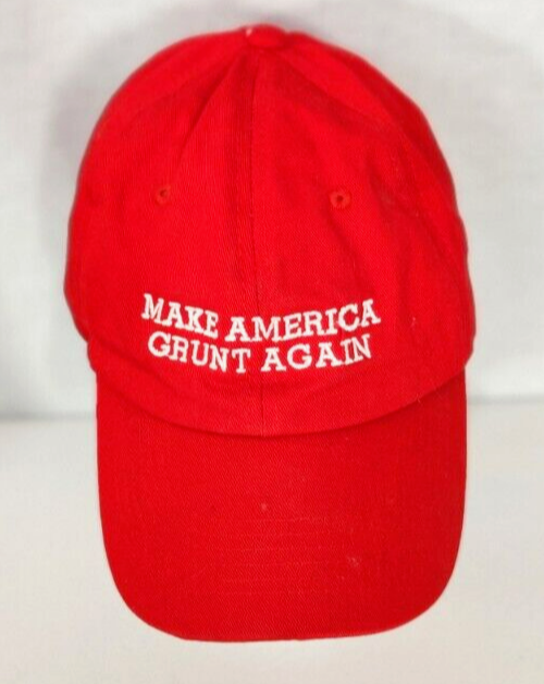 Baseball Cap Make America GRUNT Again Trucker Sports Adjustable American Flag-image