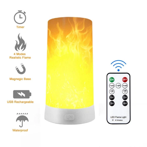USB LED Flamme Licht Nachtlicht Fackel Feuer Lampe Flackernde Flammenlicht** - Bild 2 von 16