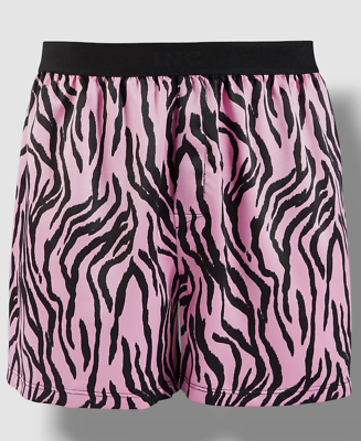 INC International Concepts Men's Pink Satin Animal Print Boxer