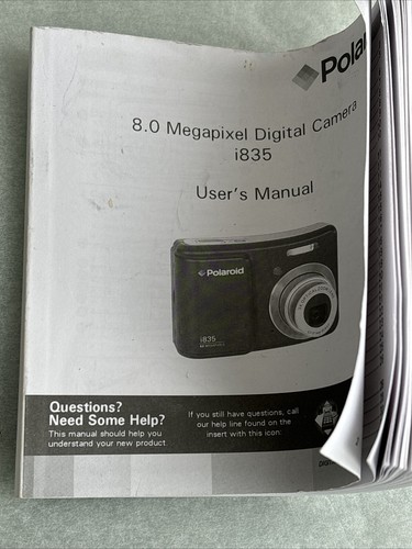 Polaroid i835 Silver Digital Camera Parts Only Not Working 8 MP Manual Bag - Picture 7 of 8