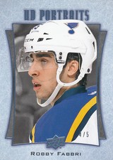 2016/17 UPPER DECK SERIES 1 UD PORTRAITS BLUE FOIL PARALLEL ROBBY FABBRI 4/5 SP