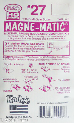 Kadee HO #27 Plastic-Shank Coupler - Kit - Magne-Matic(R) -- Medium 9/32'' Under