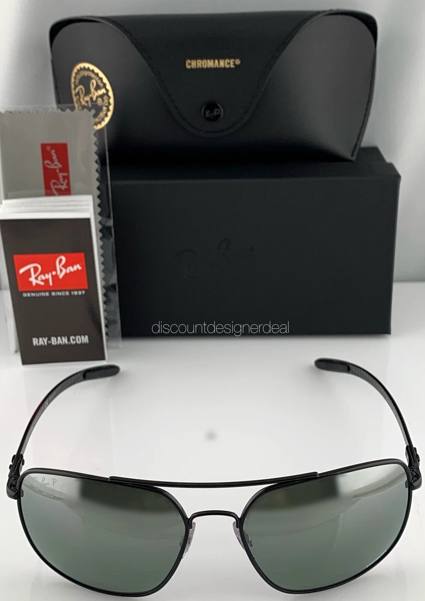 Chromance Silver Carbon Mirror 62mm Polarized Ray-Ban Sunglasses 002/5L | RB8322CH eBay