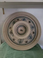 Handmade Pottery Chip And Dip Plate 