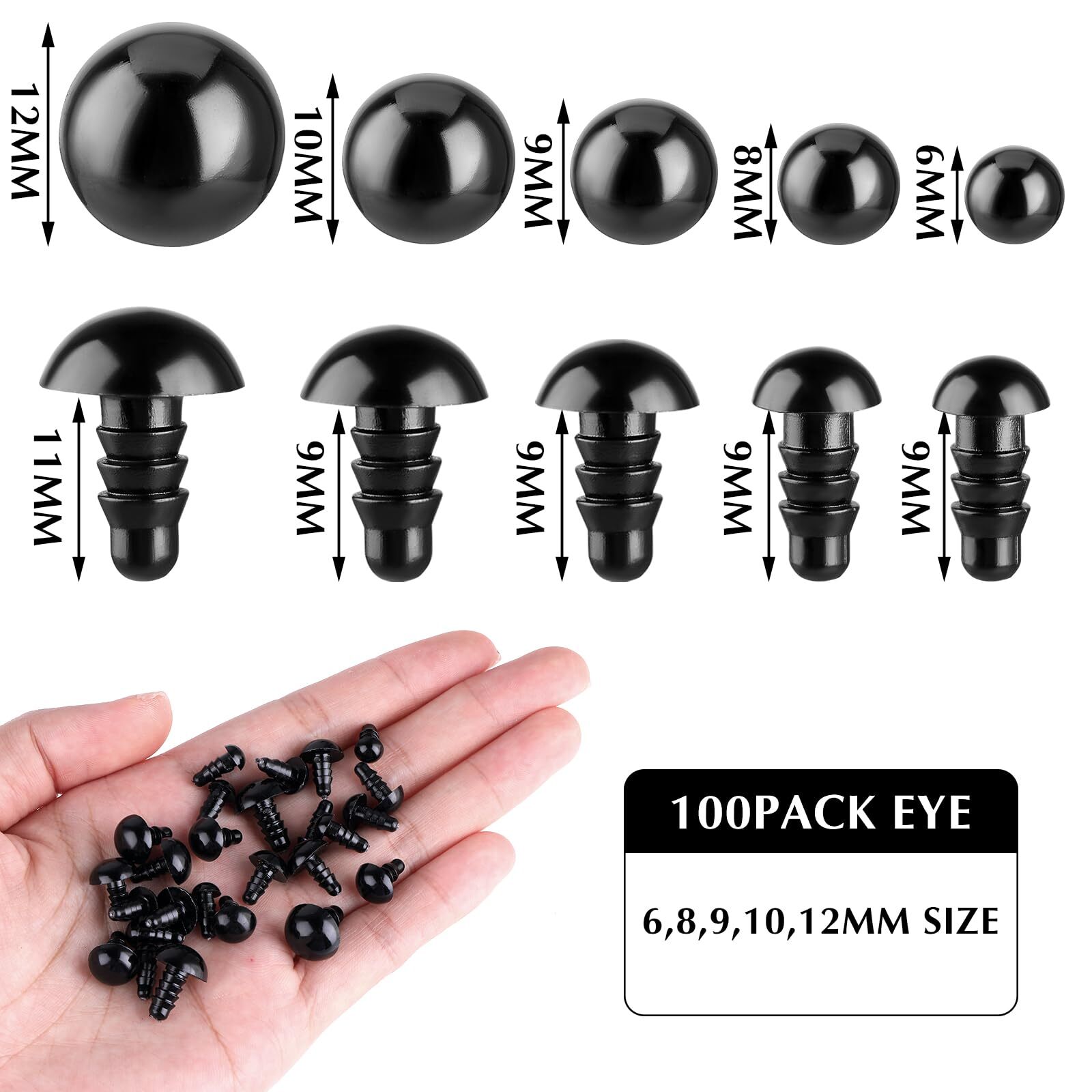 Mrltau 1 pièce Pince améliorée pour Yeux de sécurité, Outil de Crochet pour Yeux de sécurité, 5-30Mm pour Peluches, Outil d'aide à la Fabrication de poupées Bleu