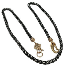 Collana Uomo firmata S’Agapõ Girocollo a corda colore nero e ramato acciaio inox