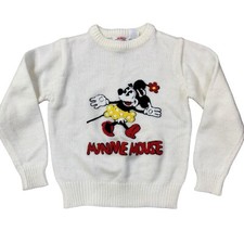 Kids Disney MINNIE MOUSE Vintage Knit Acrylic Sweater Youth Child's Size 9-10