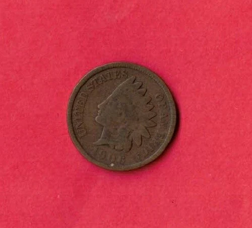 US USA INDIAN HEAD CENT PENNY 1906 GOOD-NICE OLD USED VINTAGE ANTIQUE COIN