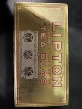 Vintage Lipton Tea Gold Tin Lipton's Orange Pekoe & Pekoe Tea Bags