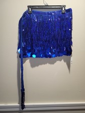 Sequin Skirt for Women Fringe Skirt Belly Dance Hip Skirt Rave Party Costume Spa