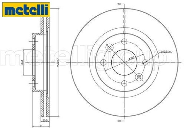 2X Bremsscheibe Metelli 23-0549C 2 Bremsscheiben Vorderachse Vorne-image