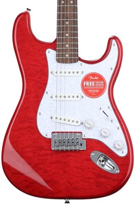 Squier Affinity Series Stratocaster QMT Electric Guitar - Crimson Red