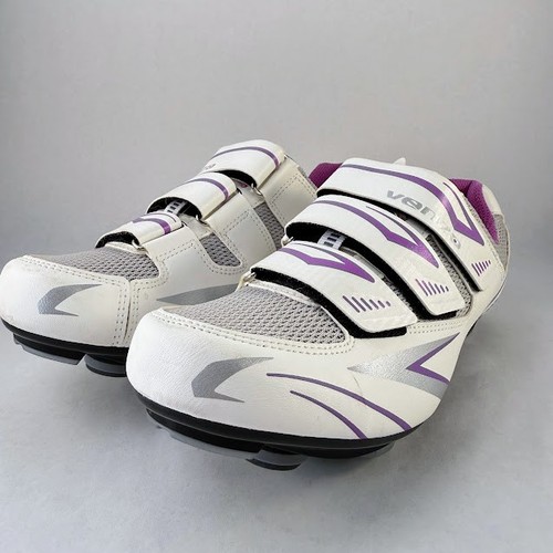 Venzo MX Road Bike Pro Cycling Shoes Women Sz 8 Purple Cleats  - Picture 10 of 18