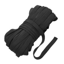 20 Yards Corset Boning Casing, 5/16" Nylon Plush Boning for Sewing, Black