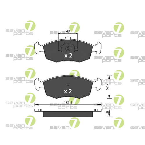 Kit plaquettes de frein 7 Seven Parts SVP26670 haute performance mécanique pour disques de frein Fiat