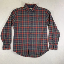 Weatherproof Vintage Flannel Shirt Mens Large Gray Plaid Button Down Long Sleeve