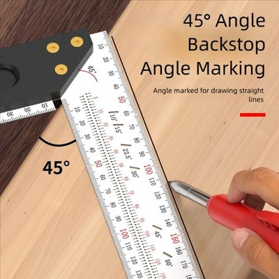 Multiple Function Steel Square Rulers Heavy Duty for Woodworking & DIY Angles