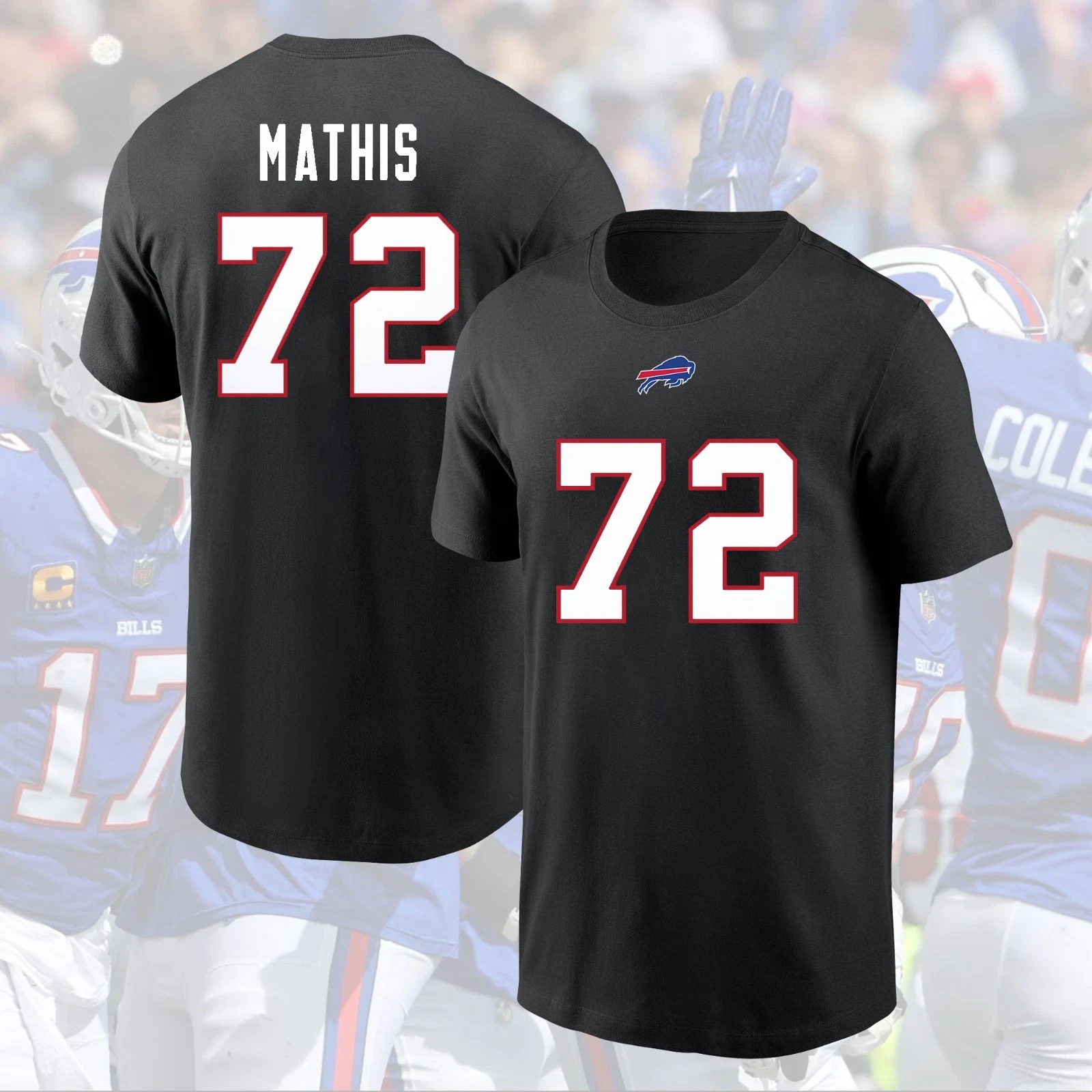 Phi.darian Mathis #72 Bu.FF.lo Bill 2025 Name & Number For Fans