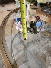 Capodimonte Hand Painted Porcelain Floral Flower Basket, Multicolor 7 in