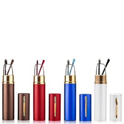4 Pack Slim Pen Reading Glasses Pen Holder Men and Women Computer Readers,Por...